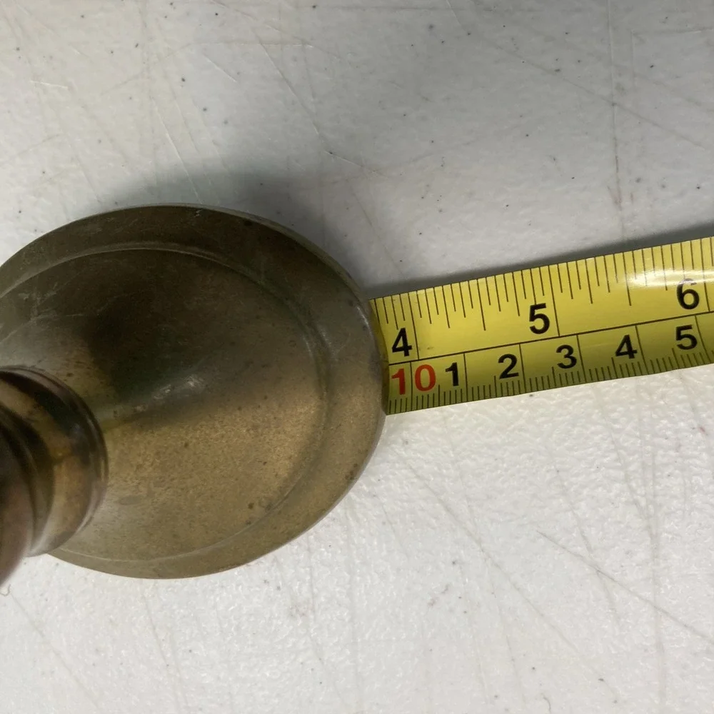 Pair of Vtg MCM Brass Metal Candle Candlestick Holders 7.5